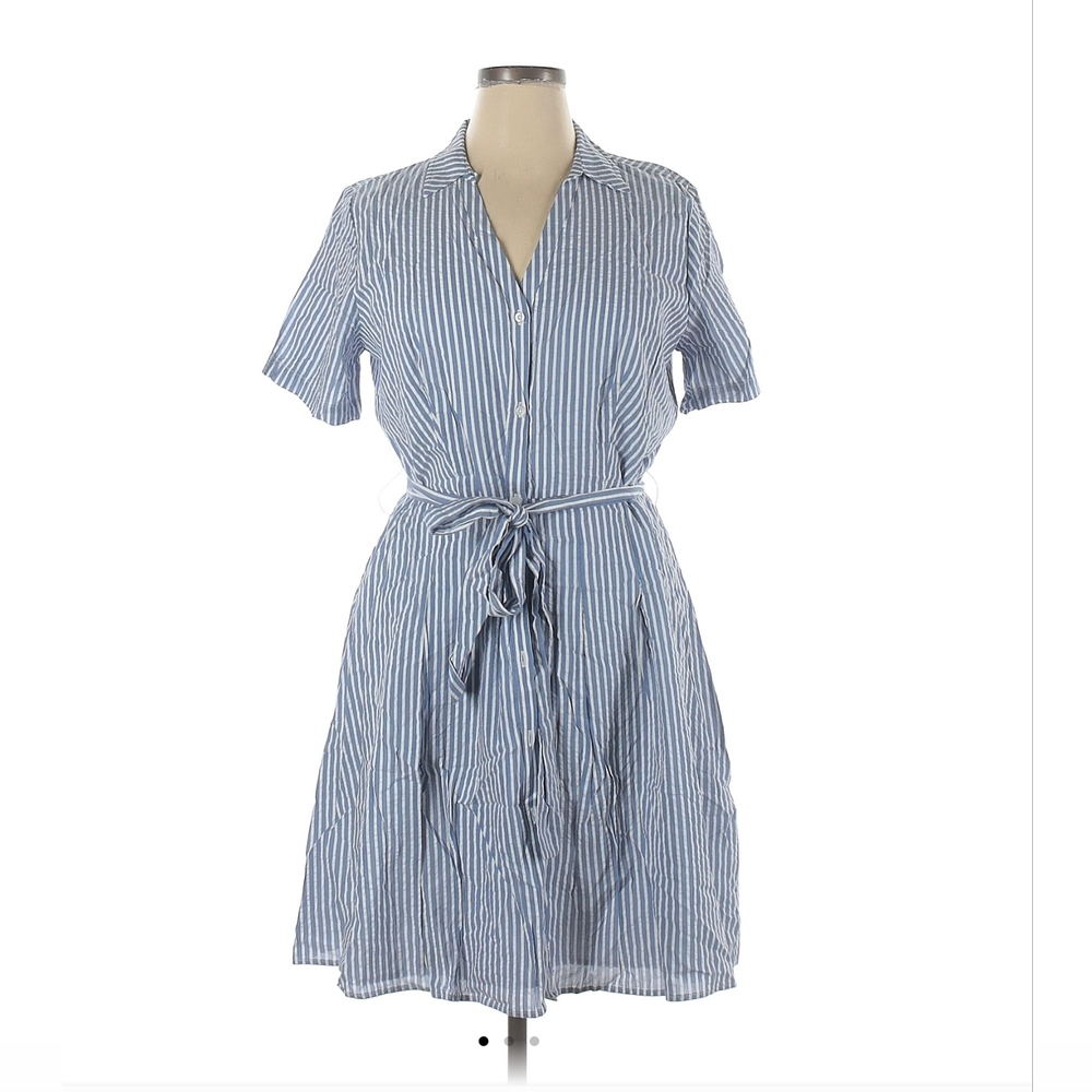 Elle Blue & White Stripped Dress - XL